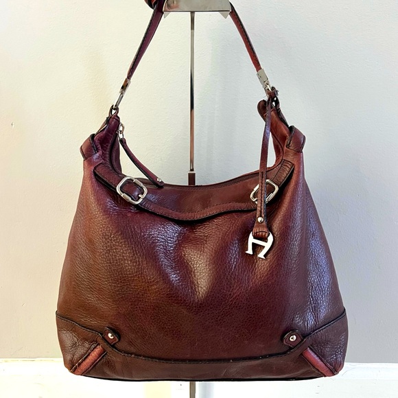 Etienne Aigner Handbags - Vintage Etienne Aigner Leather Shoulder Bag Maroon Brown